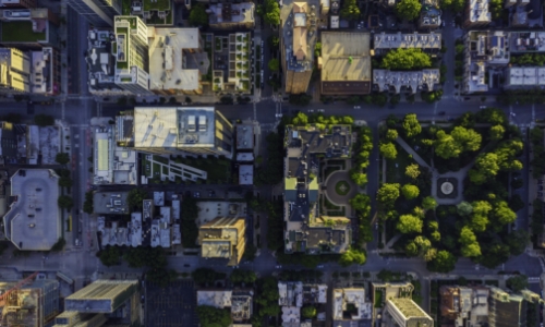 Arial view of a large city