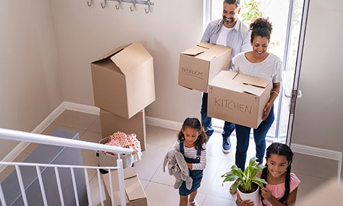 People moving into a new home.