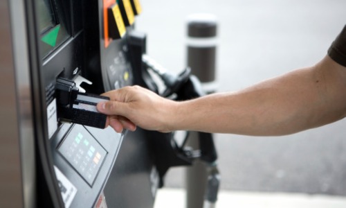 Using card at a gas pump