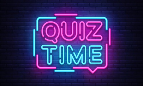 Quiz announcement neon sign 