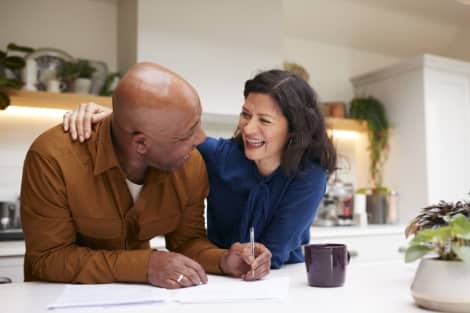 A couple smiling about their new IRA