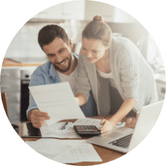 couple looking at document together